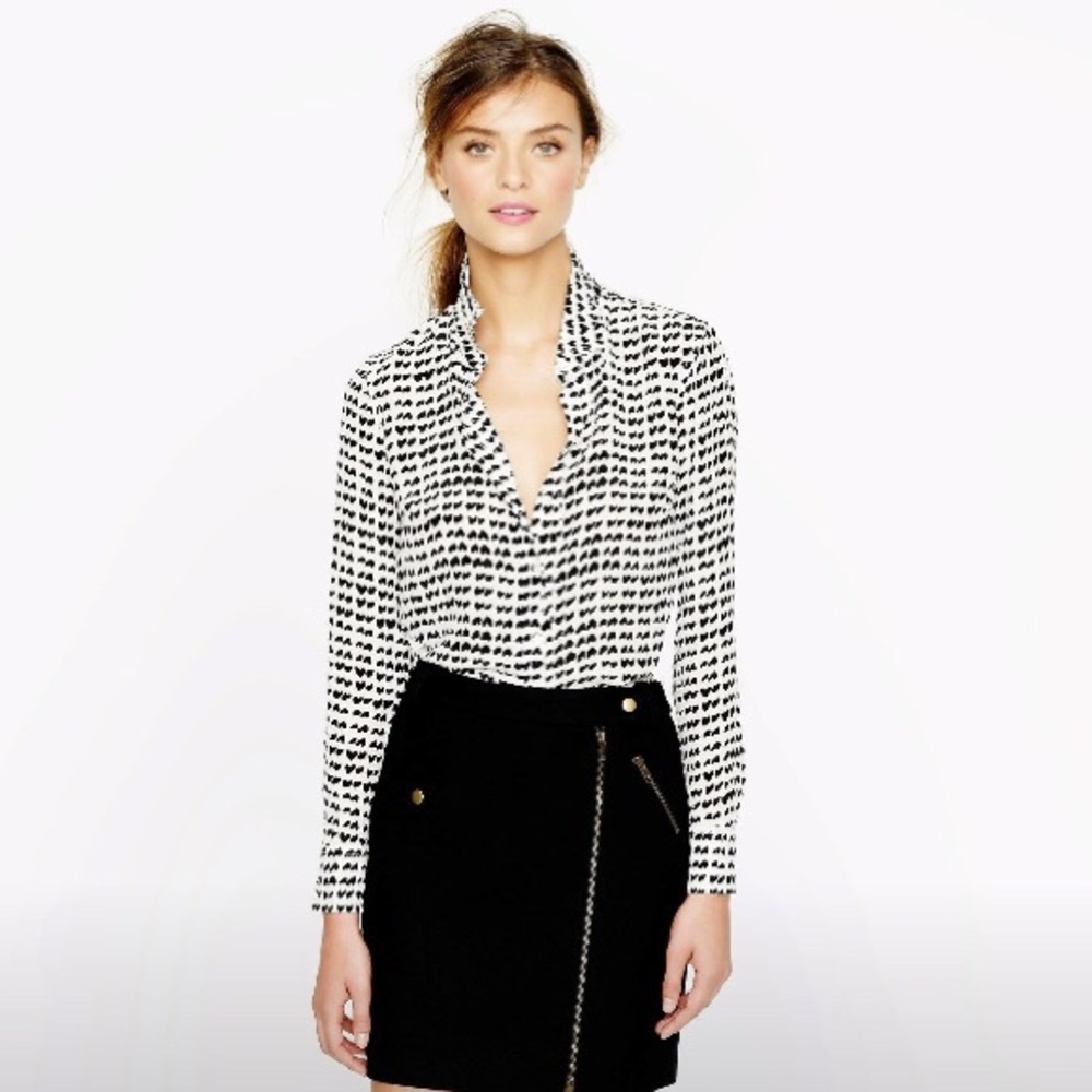 J.Crew heart button down blouse